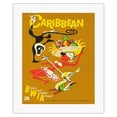 thumbnail image 1 of Caribbean - British West Indies Airways BWIA (Bee-Wee) - Limbo Dancer - Vintage Airline Travel Poster c.1950s - Fine Art Rolled Canvas Print 16in x 20in, 1 of 4