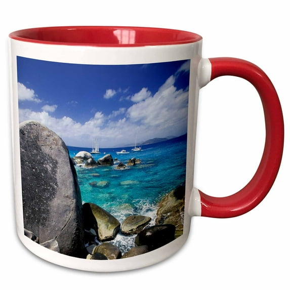 3drose, Caribbean, Bvi, Virgin Gorda. Spring Bay-ca10 Sws0079 - Stuart Westmorland, 15oz Two-tone Red Mug