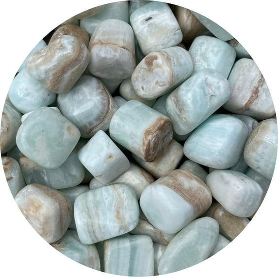 Caribbean Calcite Tumbled Stones, Polished Natural Caribbean Calcite Gemstone, Caribbean Calcite Healing Crystals (Caribbean Calcite, 0.25 Pound)