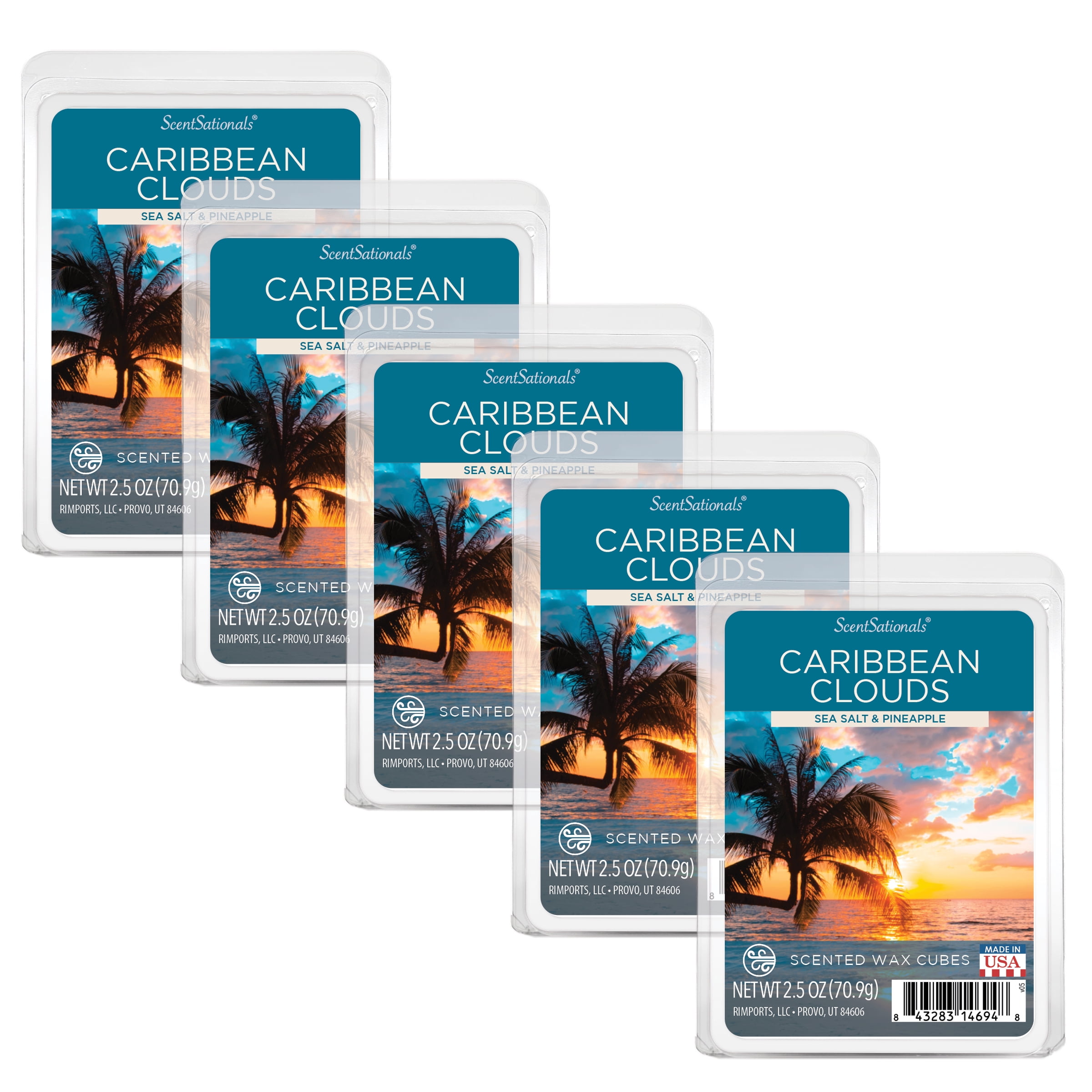 Caribbean Clouds, Scentsationals, 2.5oz (5-Pack)