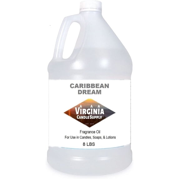 Caribbean Dream Fragrance Oil 8 LB Bottle for Candle Making, Soap Making, Tart Making, Room Sprays, Lotions, Car Fresheners, Slime, Bath Bombs, Warmers