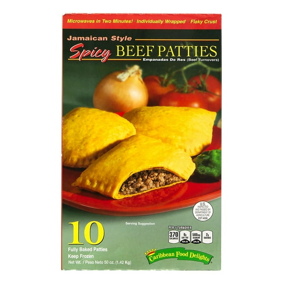 Caribbean Food Delights Jamacian Style Spicy Beef Empanadas, 5 oz, 10/Carton