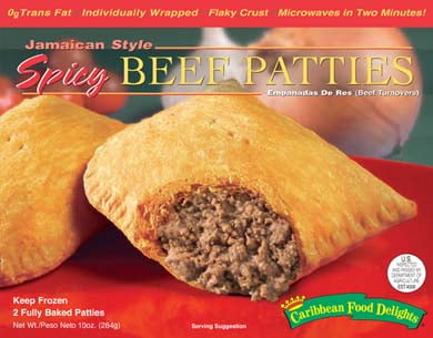 Jamaican Style Beefy Cheese Patties, 12/2 Packs Baked