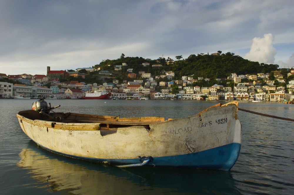 Caribbean Grenada Carenage harbor St Georges Canvas Art - Chris Parker Design Pics (38 x 24)