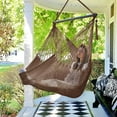 thumbnail image 1 of Bathonly Caribbean Hammock Swing Chair with Wood Bar, for Outdoor, Indoor, Max 330 lbs, Dark Brown, 1 of 9