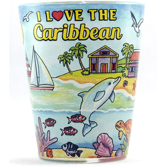Caribbean I Love The Caribbean All-Around Shot Glass