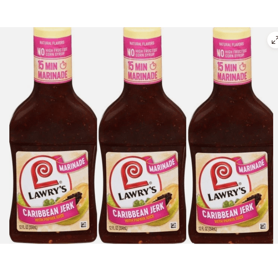 Caribbean Jerk with Papaya Marinade, 3 Bottles, 12 oz Each