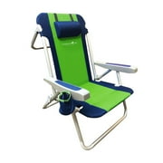 Caribbean Joe 5-Position Recline Beach Chair with Cupholder, Steel/Aluminum