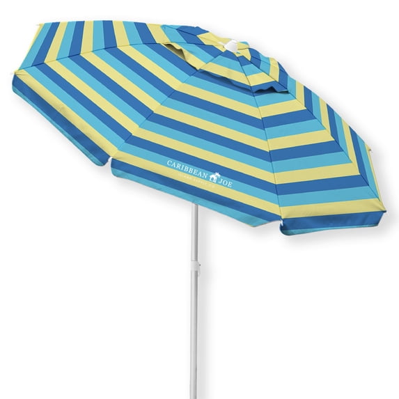 Caribbean Joe 6.5' Tilting Double Canopy Beach Umbrella with Case