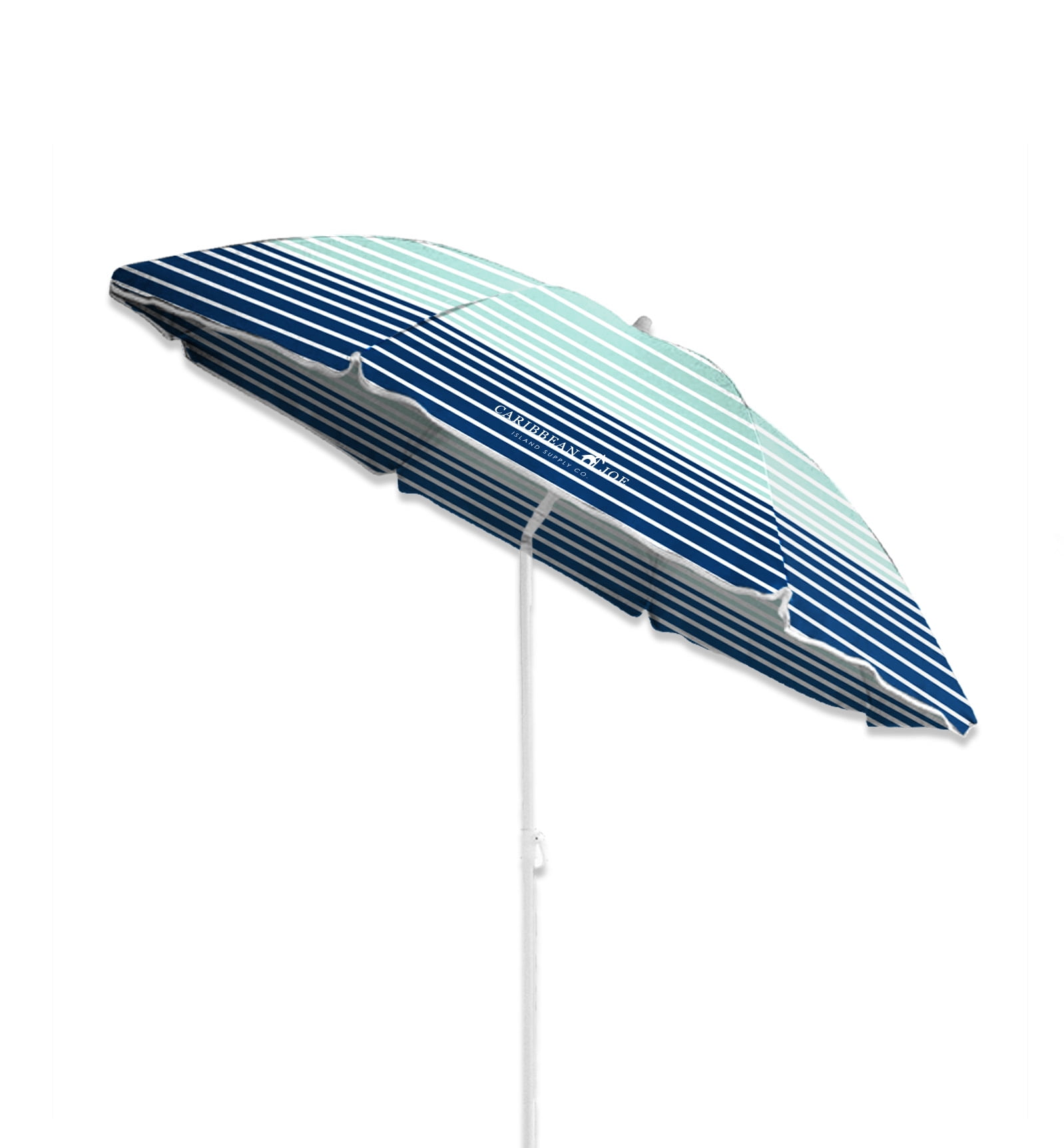 Caribbean Joe 6ft Beach Umbrella with UV Protection and Matching, Blue and White
