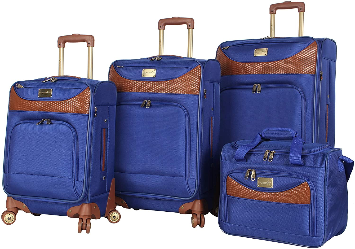 Caribbean Joe Castaway Designer Luggage - 4 Piece Softside Expandable  Lightweight Spinner Suitcases- Travel Set includes Tote Bag, 20-Inch Carry  on, 24 Inch and 28-Inch Suitcases (Royal Blue) 