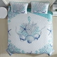 thumbnail image 1 of Caribbean Joe  Coastal 3PC Quilt Set Beach Delight Aqua - Full - Queen, 1 of 5