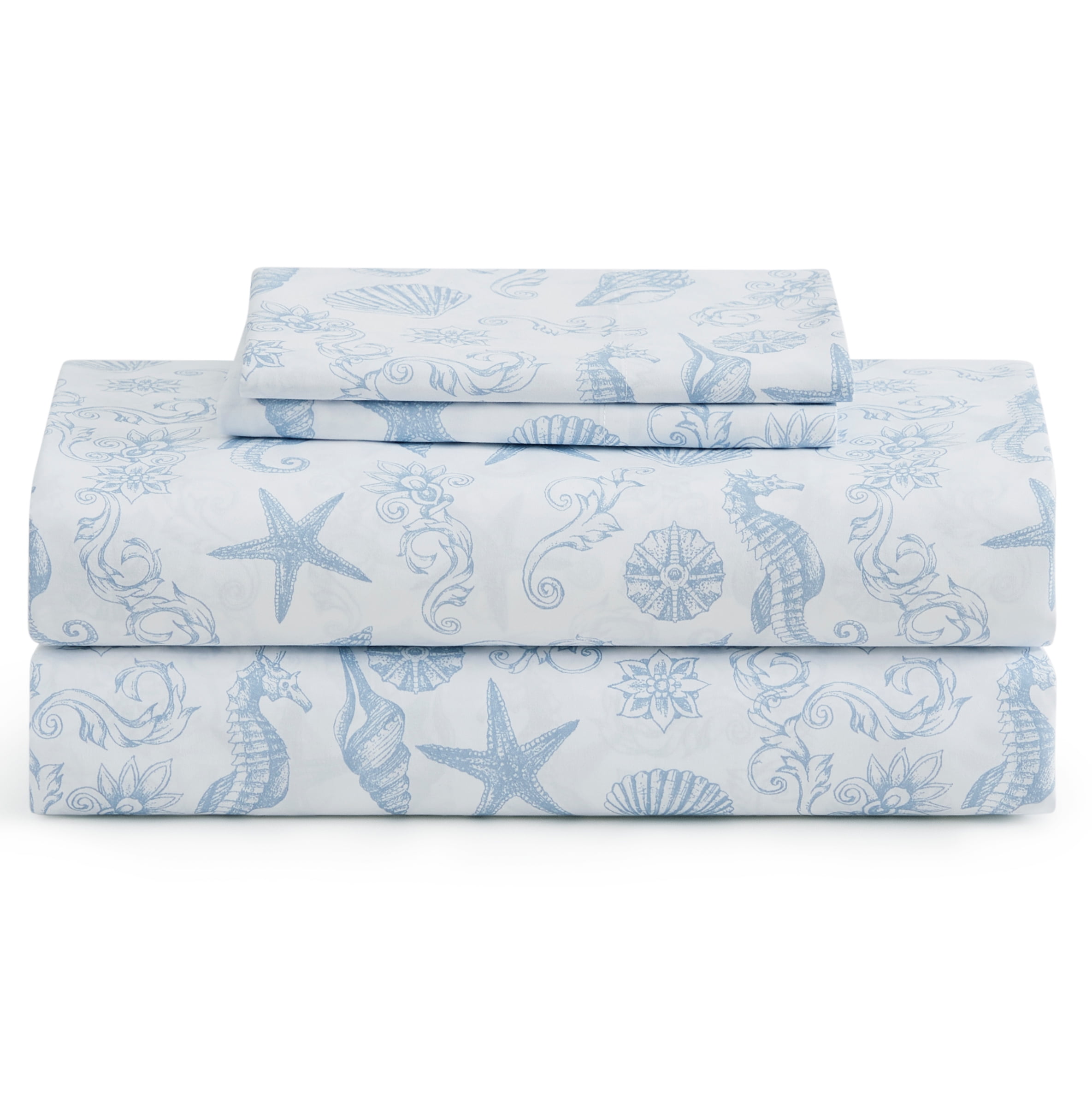 Caribbean Joe, Coastal 4PC Sheet Set, King, Brocade