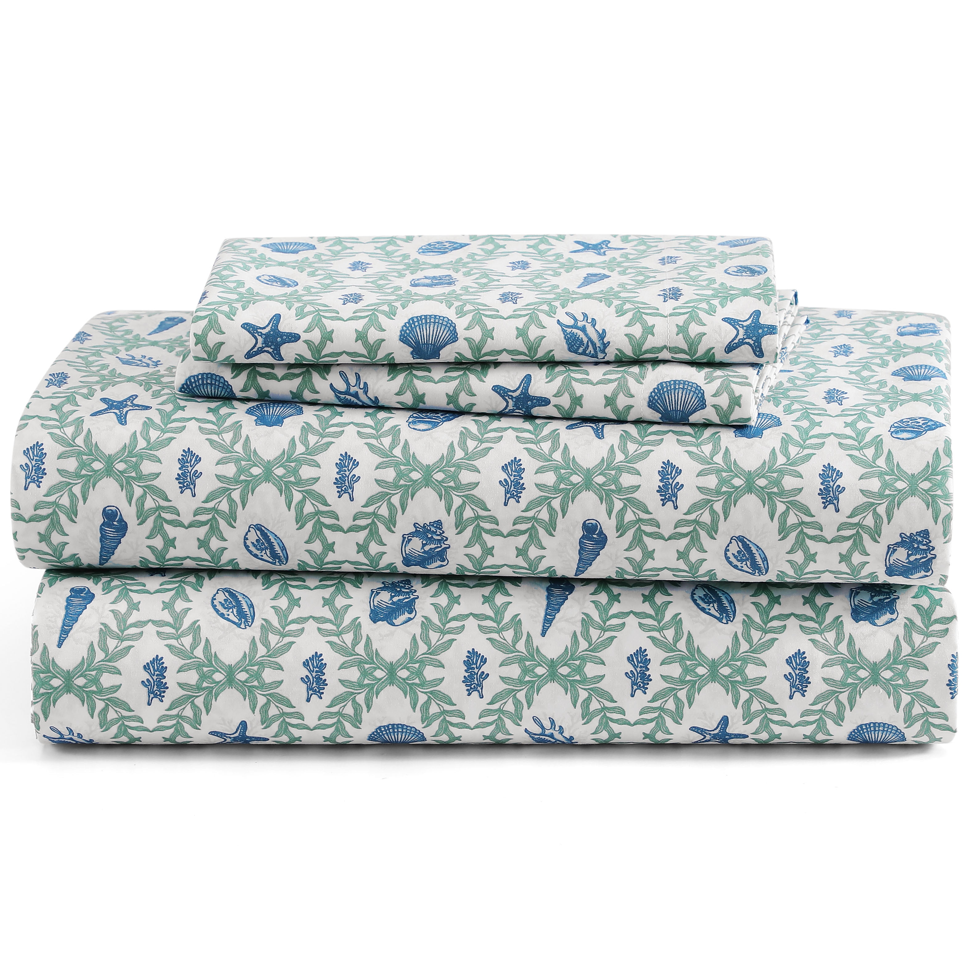 Caribbean Joe, Cooling 6PC Sheet Set, Full, Seaweed Trellis