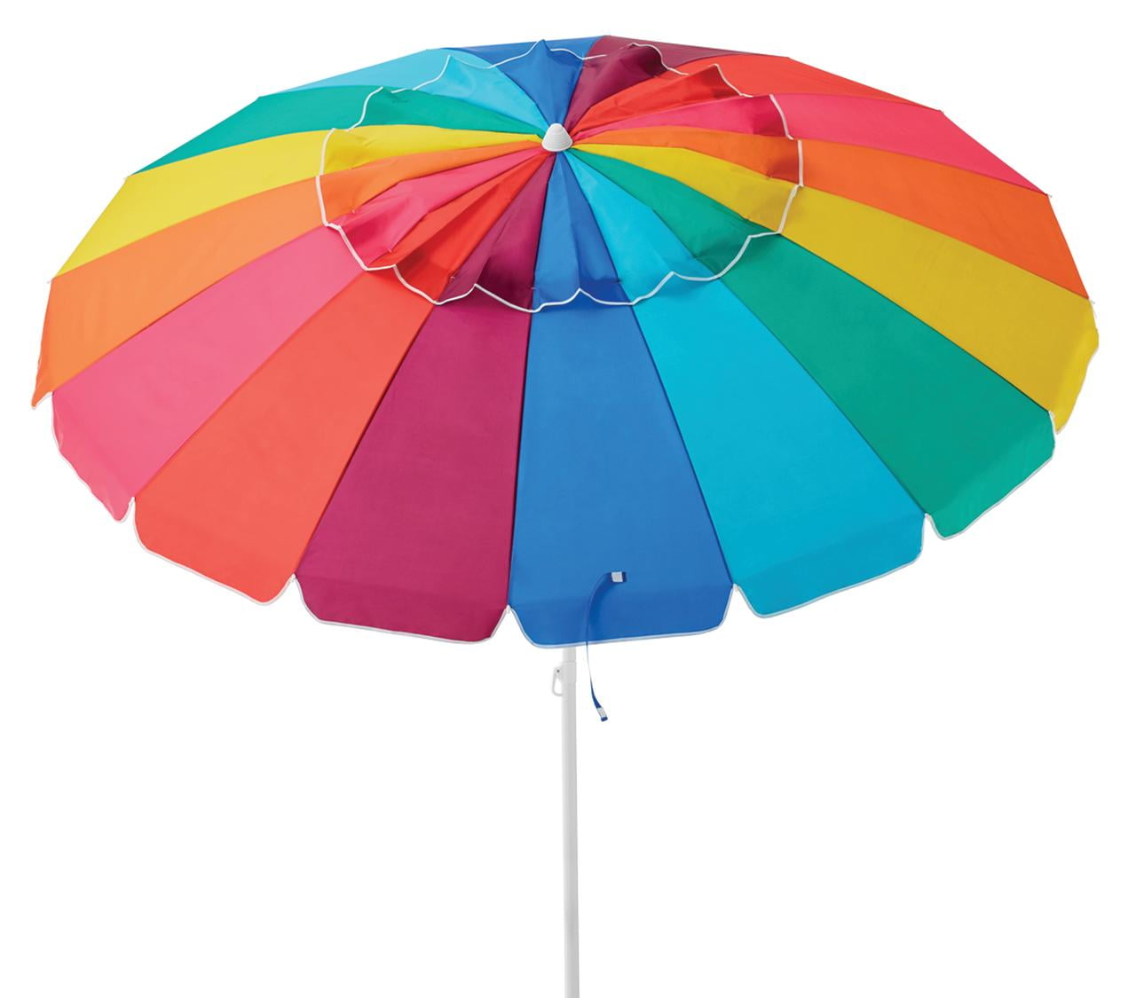 Caribbean Joe Deluxe 8ft  Beach Umbrella, Multicolor Round