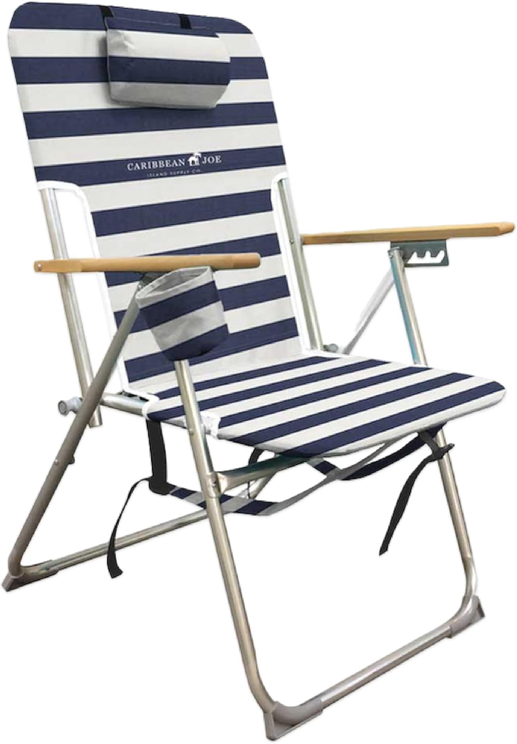 Caribbean Joe Folding Beach Chair, 4 Position Portable Backpack