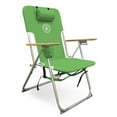 thumbnail image 1 of Caribbean Joe High Weight Capacity Beach Chair with Wood Armrests and Cup Holder, Green, 1 of 5