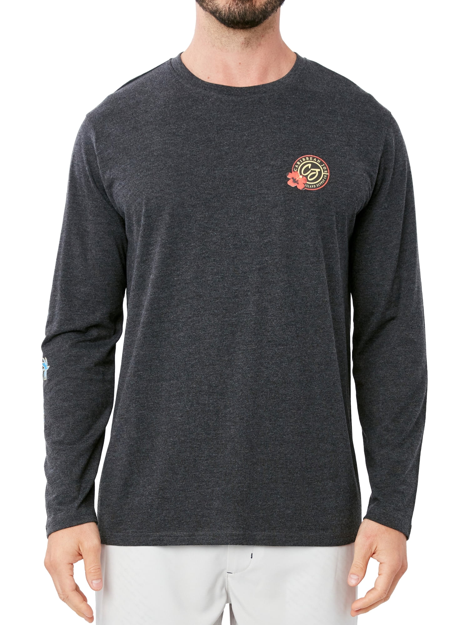 Caribbean Joe Men's Long Sleeve Waves Not Worries Tee