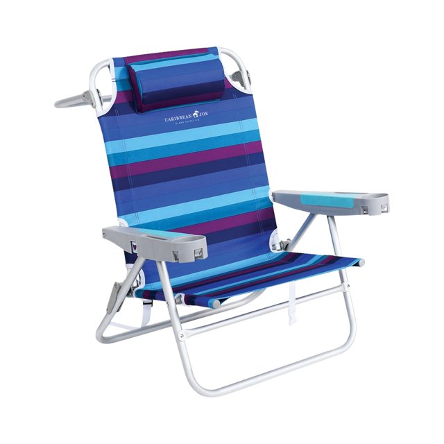 Caribbean Joe Oversize 5position Beach Chair, Backpack straps