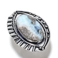 thumbnail image 1 of Caribbean Larimar Gemstone Handmade 925 Sterling Silver Jewelry Ring Size 6, 1 of 2