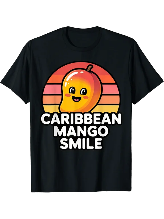 Caribbean Mango Smile Tropical Fruit T Shirt Size S-5XL