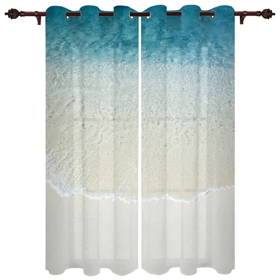 Caribbean Ocean Scenery Window Curtains Scenic Curtains for Living Room Decorative Items Living Room