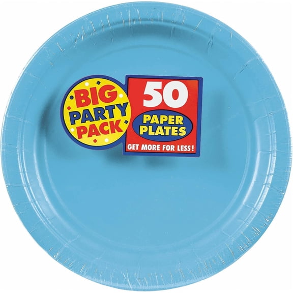 Caribbean Round Paper Plates - 8.5" (50 Pc) - Sturdy & Eco-Friendly Party Essentials - Perfect for Celebrations & Events