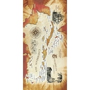 caribbean sea map velour brazilian beach towel 30x60 inches