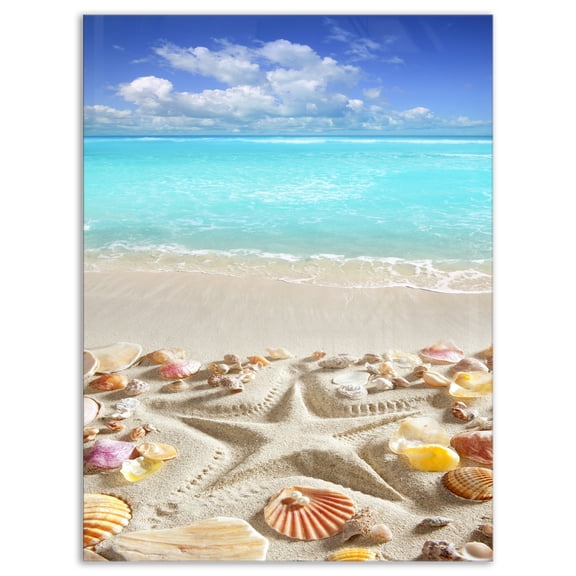 Caribbean Sea Starfish 30.00" x 40.00" Painting Art Prints, by Designart