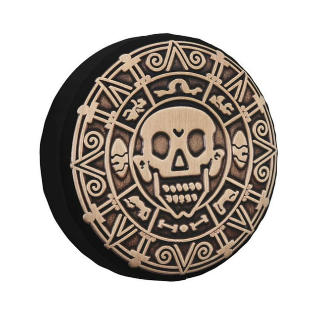 Caribbean Skull Aztec Pirates Spare Wheel Tire Cover for Honda CRV RV