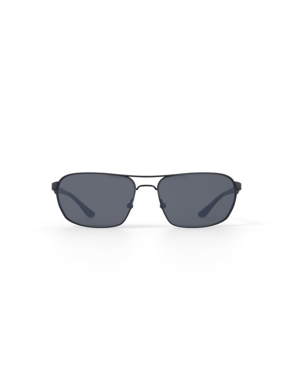 Rx'able Unisex Polarized Sport Sunglasses, Pacific, Gunmetal/Black, 65-16-133