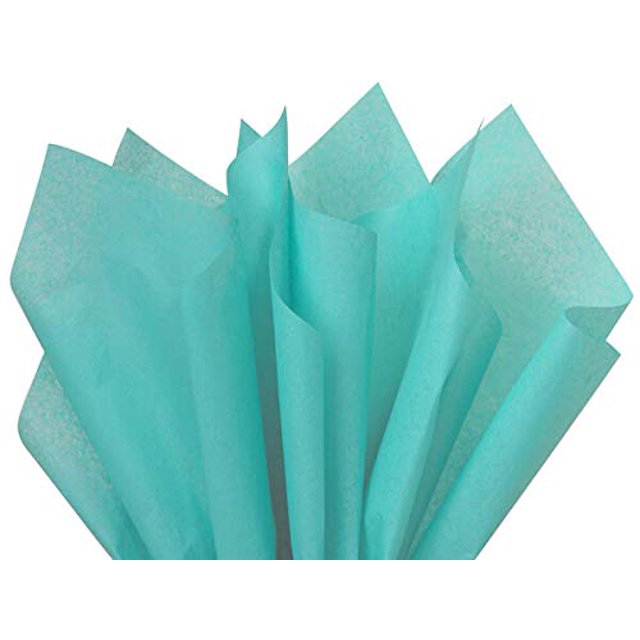 Caribbean Teal Tissue Paper STF9 Squares, Bulk 24 Sheets, Premium Gift