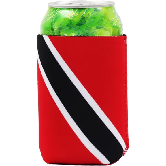 SandT Collection Caribbean Themed Trinidad and Tobago Flag Can Cooler - Beer and Soda Can Coolers, Koozies, Insulated Can Sleeve.