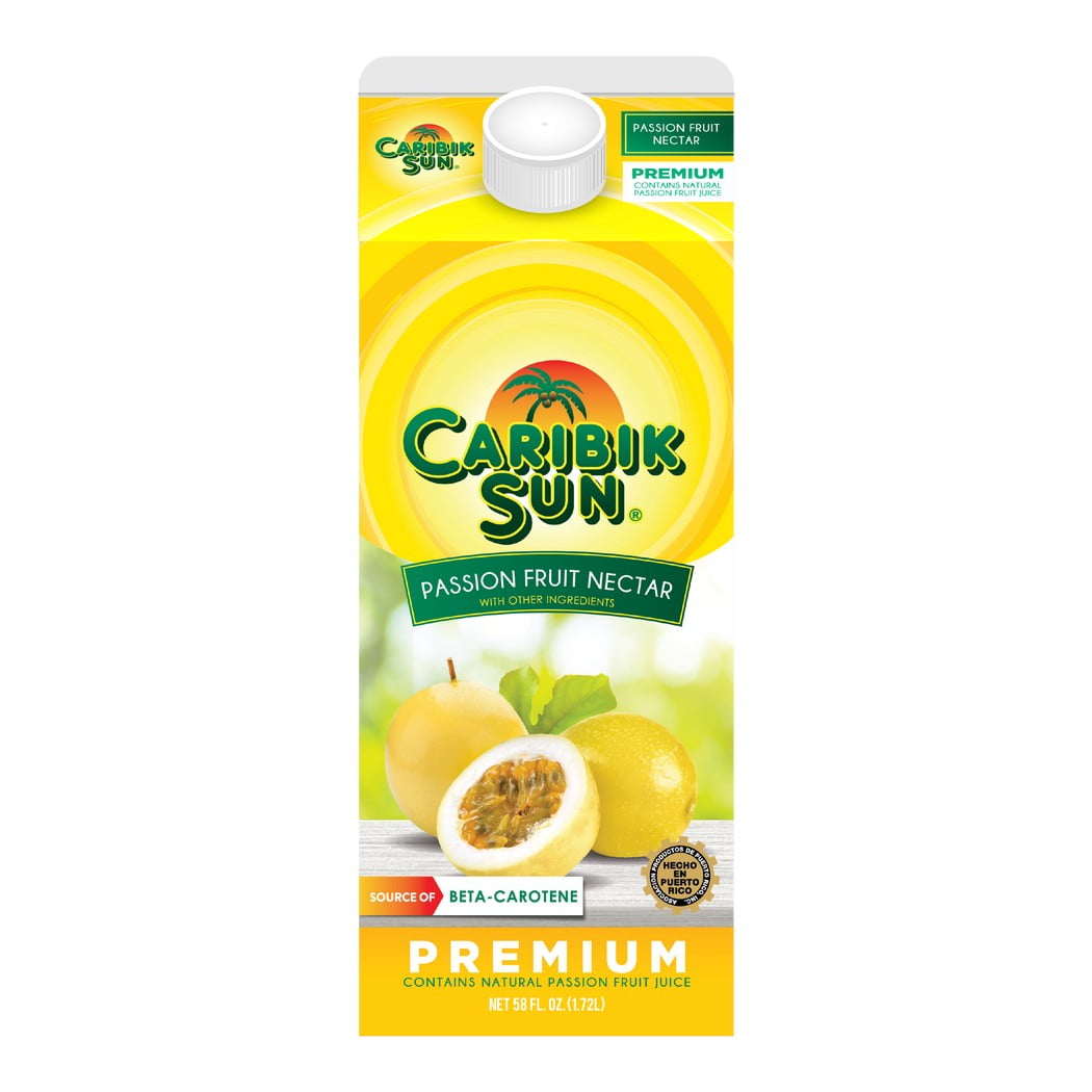 Caribik Sun Passion Fruit Premium, 100% Vitamin C, 58 fl oz, Fruit Refrigerated Juice