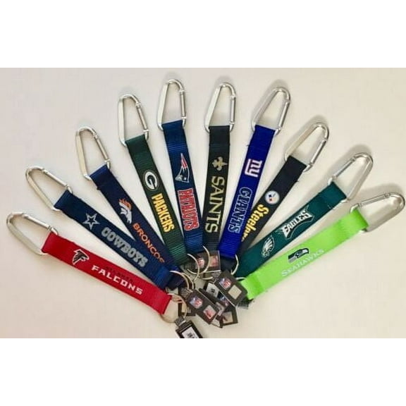 Caribiner Lanyard Keychain 8" NFL Pick Your Team Football NEW!