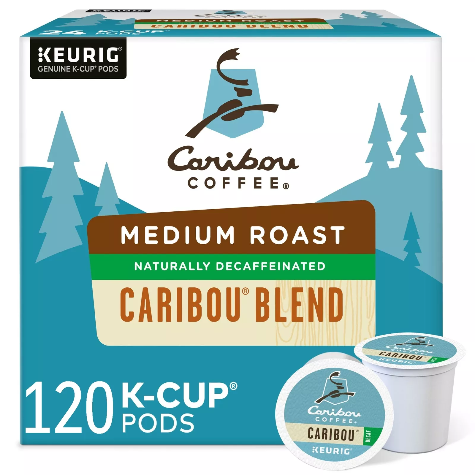 Caribou Blend Decaf Coffee K-Cups, Medium Roast, 120 Count