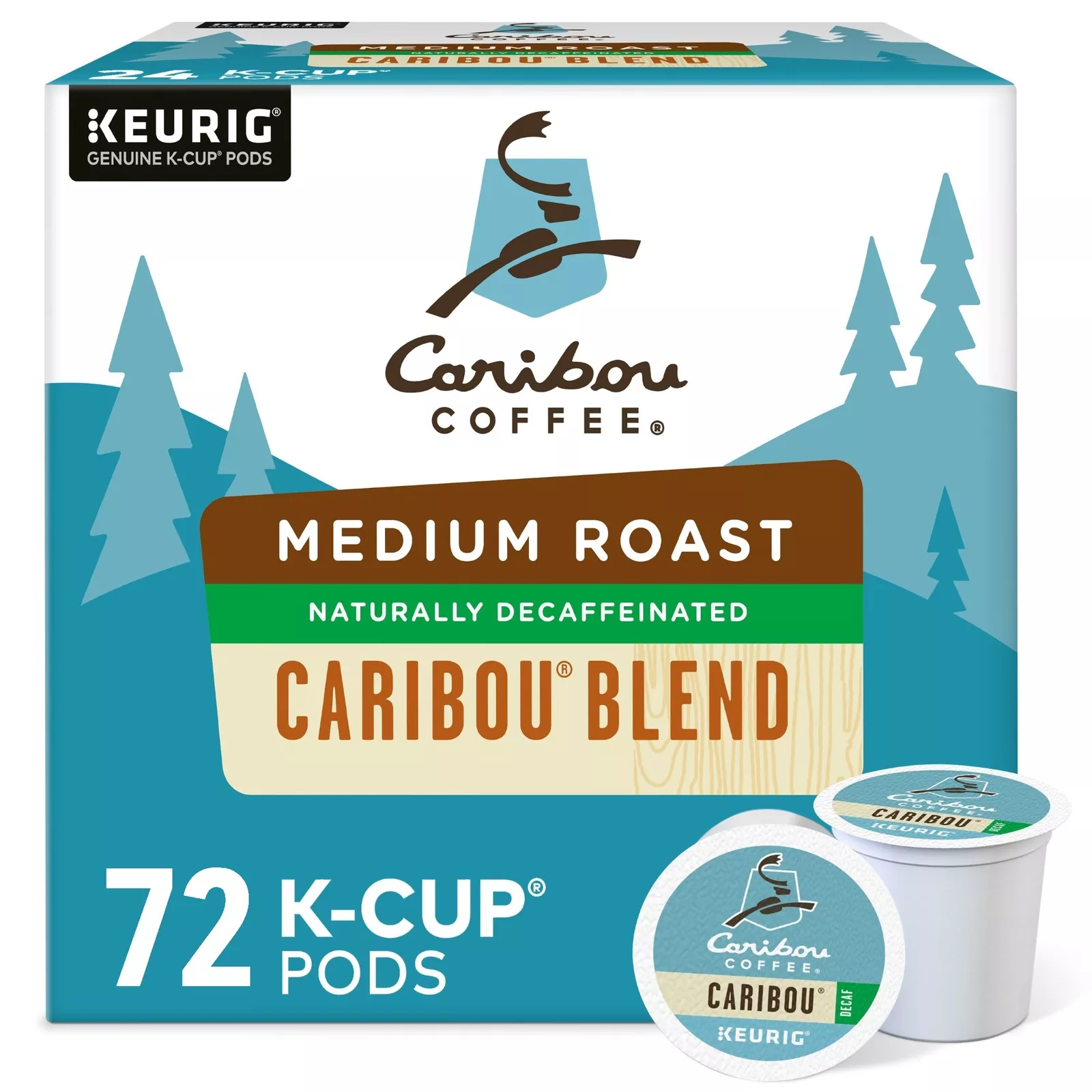 Caribou Blend Decaf Coffee 72 K-Cups, Medium Roast