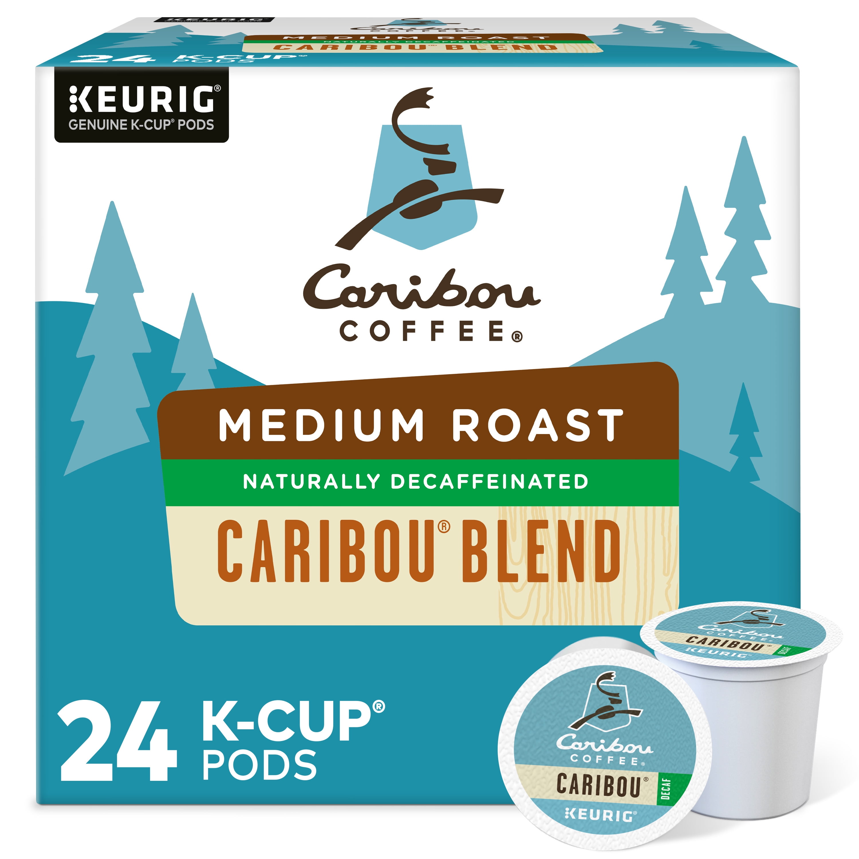 "Caribou Blend Decaf Coffee K-Cups, 24/box | Bundle of 5 Boxes"