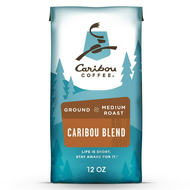 Caribou Coffee Caribou Blend Ground Coffee, Premium Medium Roast, 100% Arabica, 12 oz