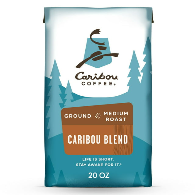 Caribou Coffee Caribou Blend Ground Coffee, Premium Medium Roast, 100% Arabica, 20 oz