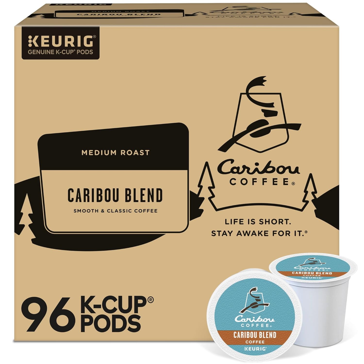 Caribou Coffee Caribou Blend Keurig SingleServe KCup Pod, Medium