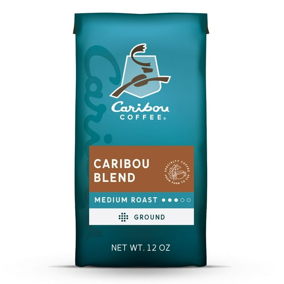 Caribou Coffee Caribou Blend Premium Medium Roast Ground Coffee, Arabica, 12 oz