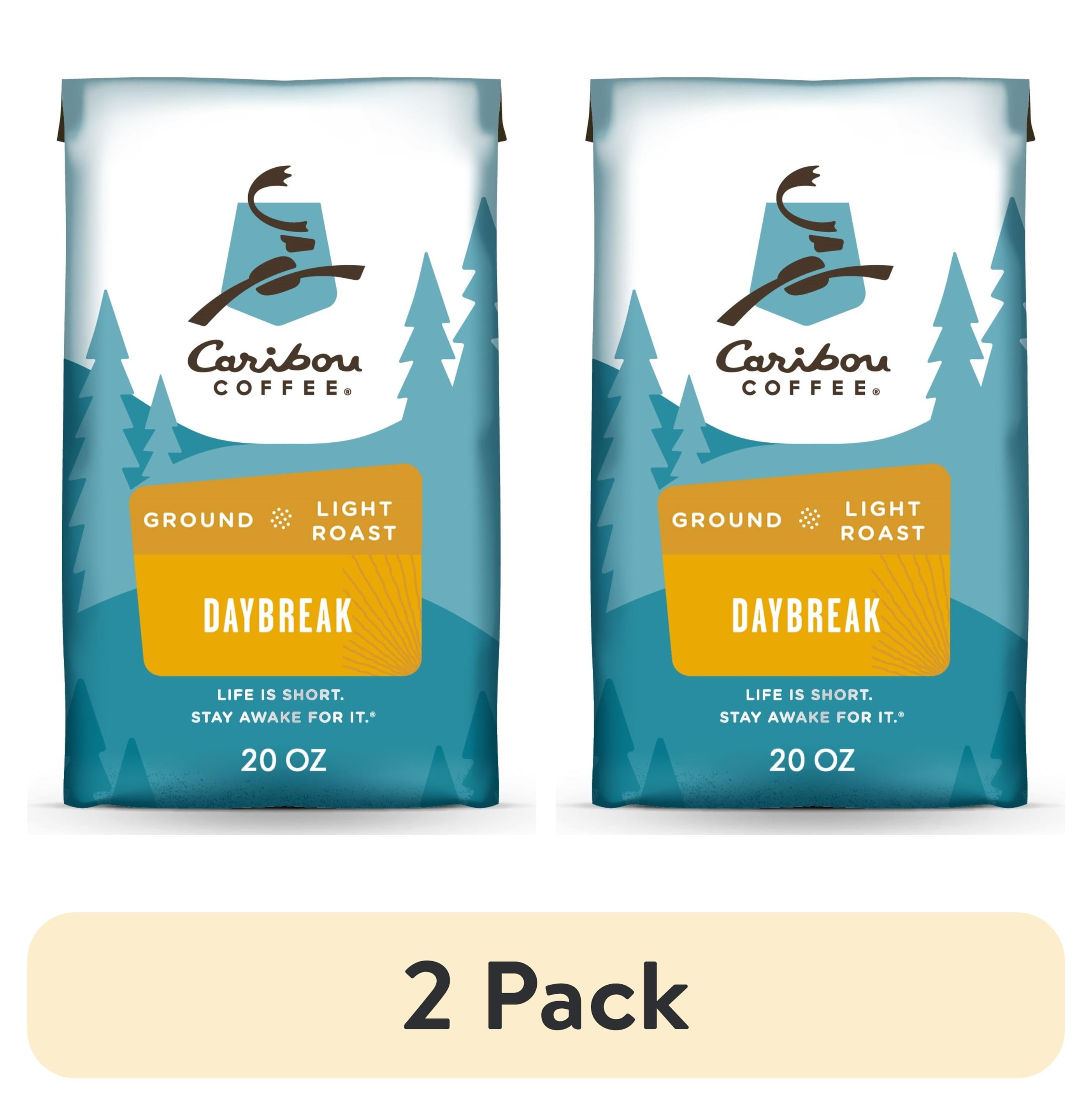 (2 pack) Caribou Coffee Daybreak Blend Ground Coffee, Premium Light
