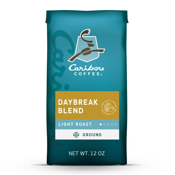 Caribou Coffee Daybreak Blend Premium Light Roast Ground Coffee, Arabica, 12 oz