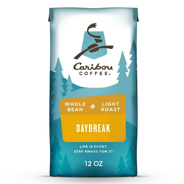 Caribou Coffee Daybreak Blend Whole Bean Coffee, Premium Light Roast, 100% Arabica, 12 oz