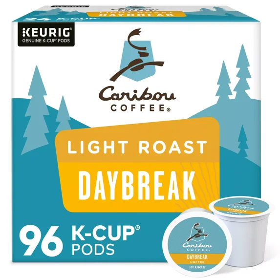 Caribou Coffee Daybreak Morning Blend, 96 K-Cups, Light Roast