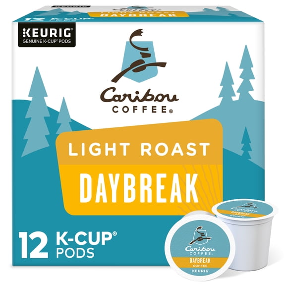 Caribou Coffee Daybreak Morning Blend Keurig Single-Serve K-Cup Pod, Light Roast Coffee, 12 Count