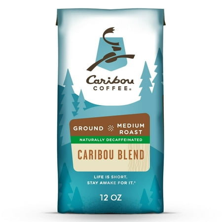 Caribou Coffee Decaf Caribou Blend Ground Coffee, Premium Medium Roast, 100% Arabica, 12 oz