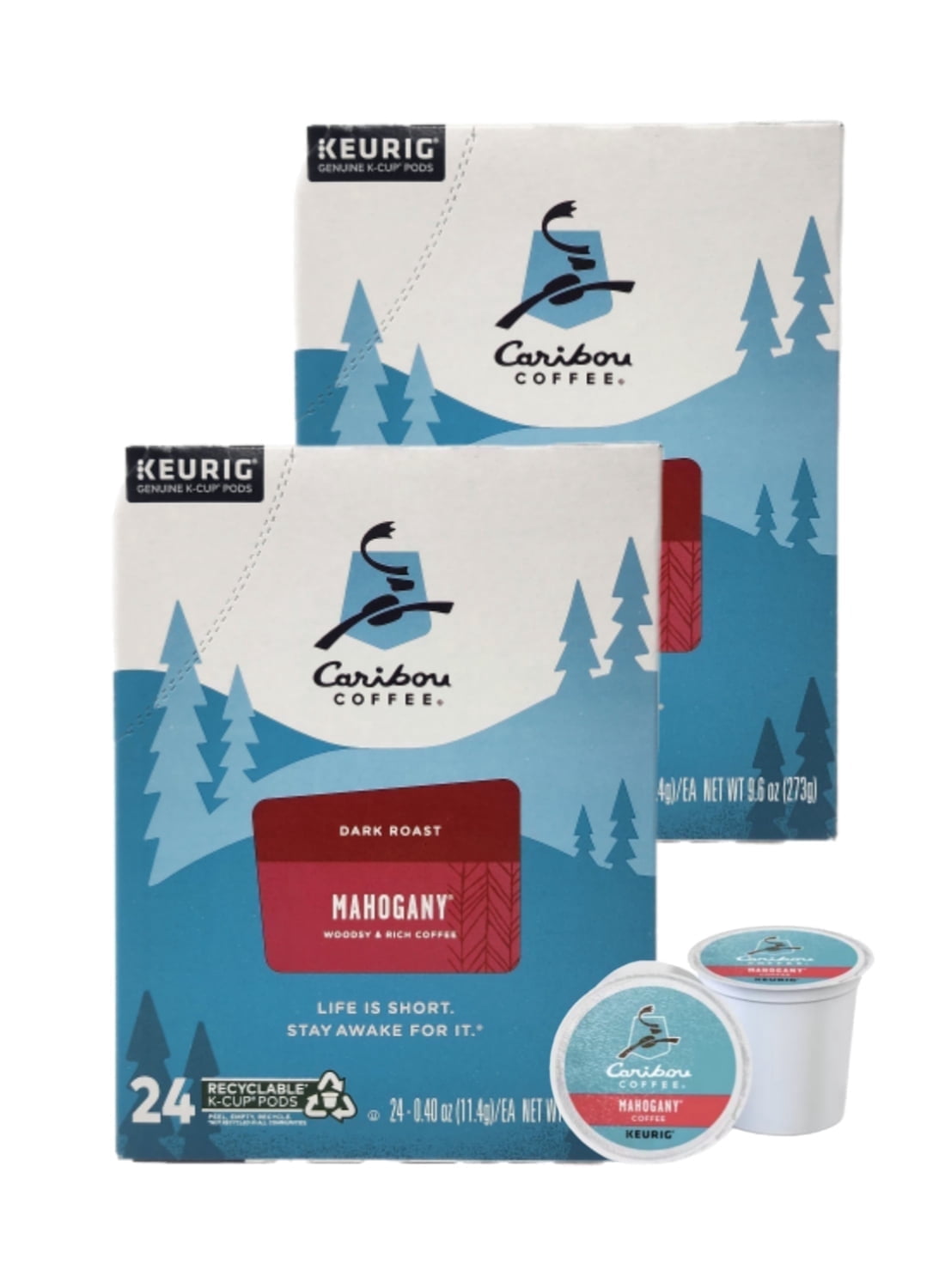 Caribou Coffee Mahogany Keurig Single-Serve K-Cup Pods, Dark Roast Coffee, 48 Count