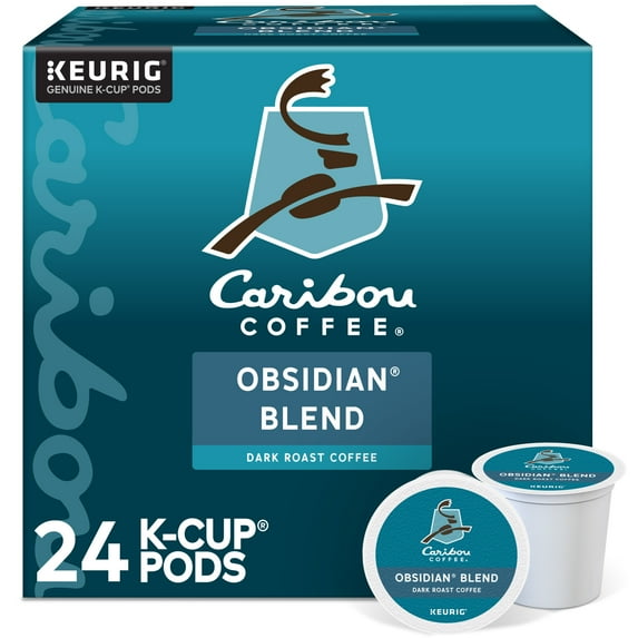 Caribou Coffee, Obsidian Blend Dark Roast K-Cup Coffee Pods, 24 Count